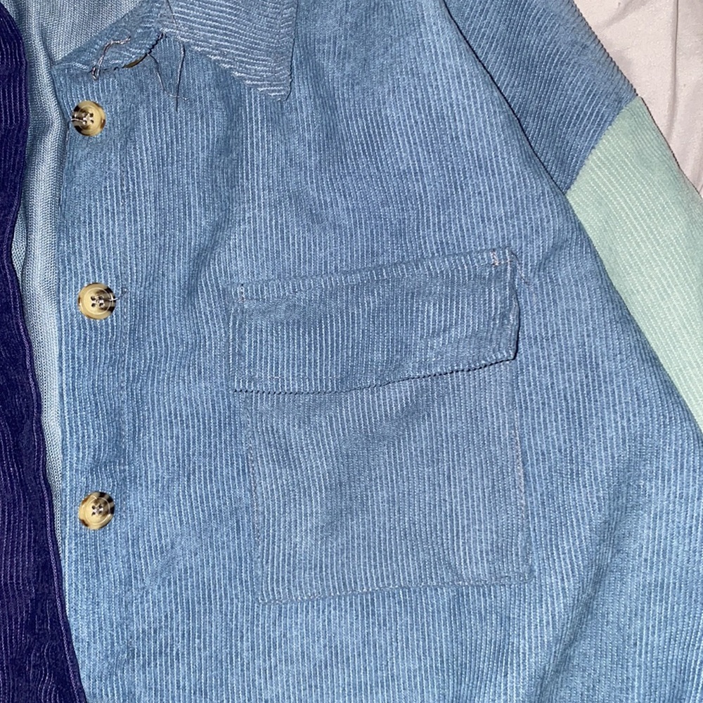 Blue Color Block Shacket - Picture 8 of 11